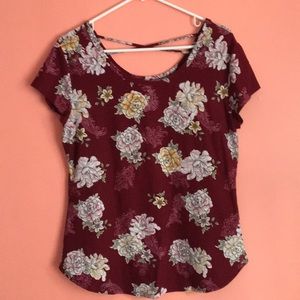 Maroon floral shirt